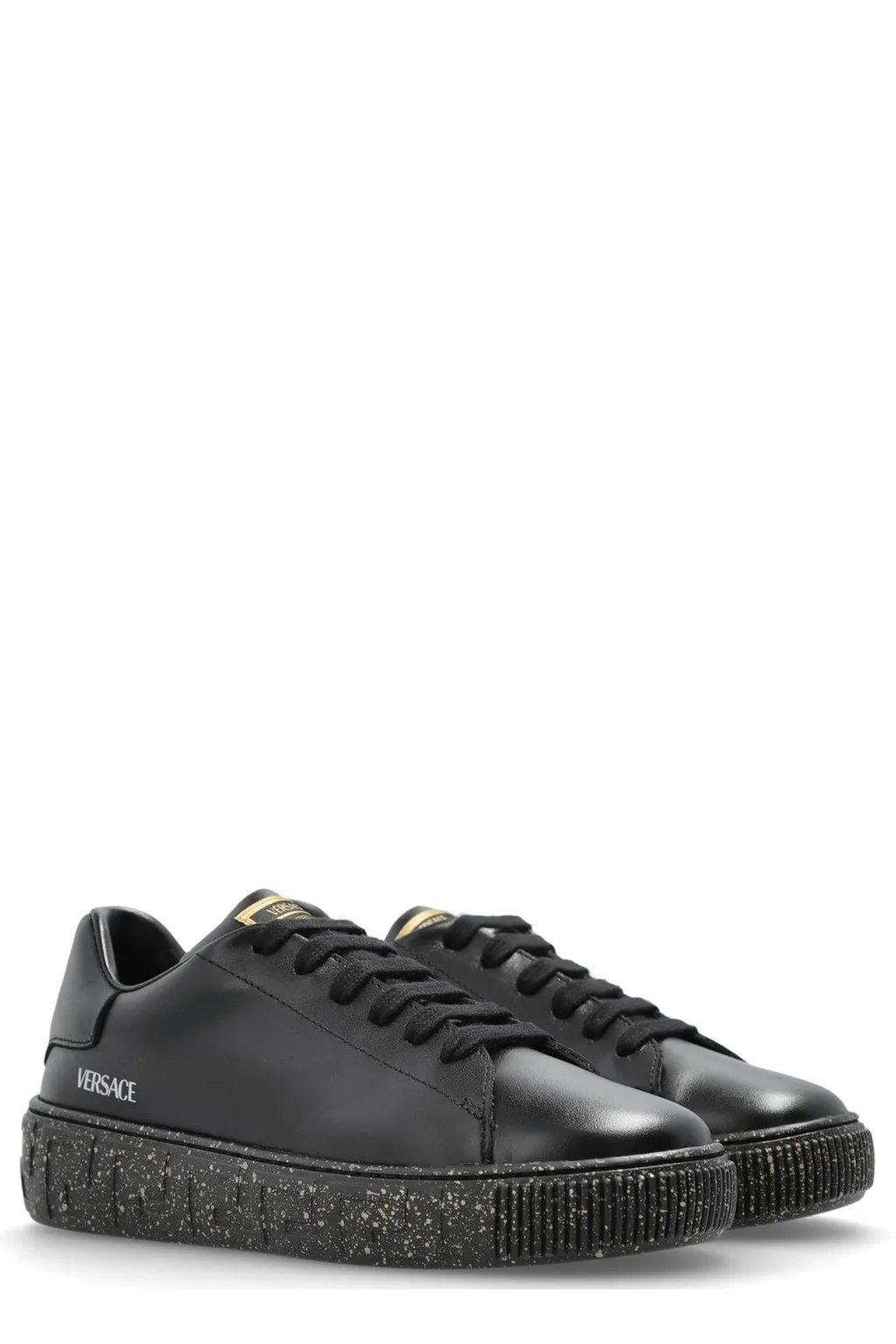 Versace Kids Round-Toe Lace-Up Sneakers