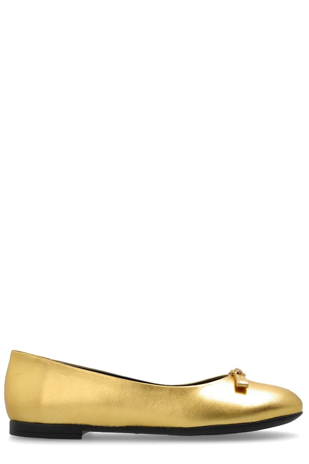 Versace Kids Gianni Ribbon Metallic Ballerinas