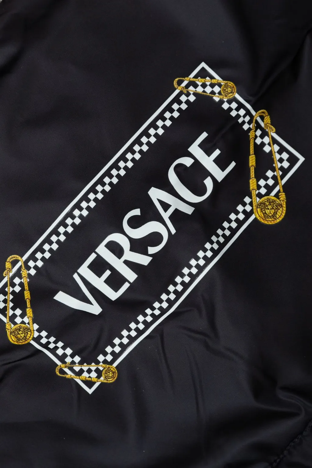 Versace Kids Insulated Button-Up Hooded Jacket