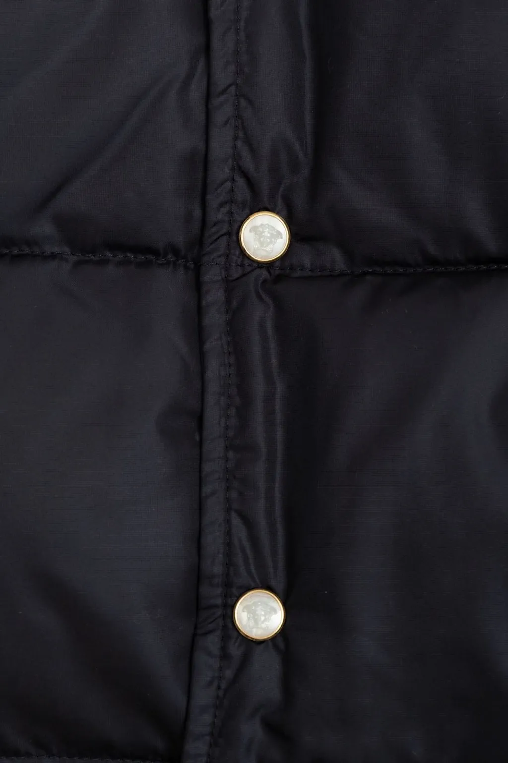 Versace Kids Insulated Button-Up Hooded Jacket