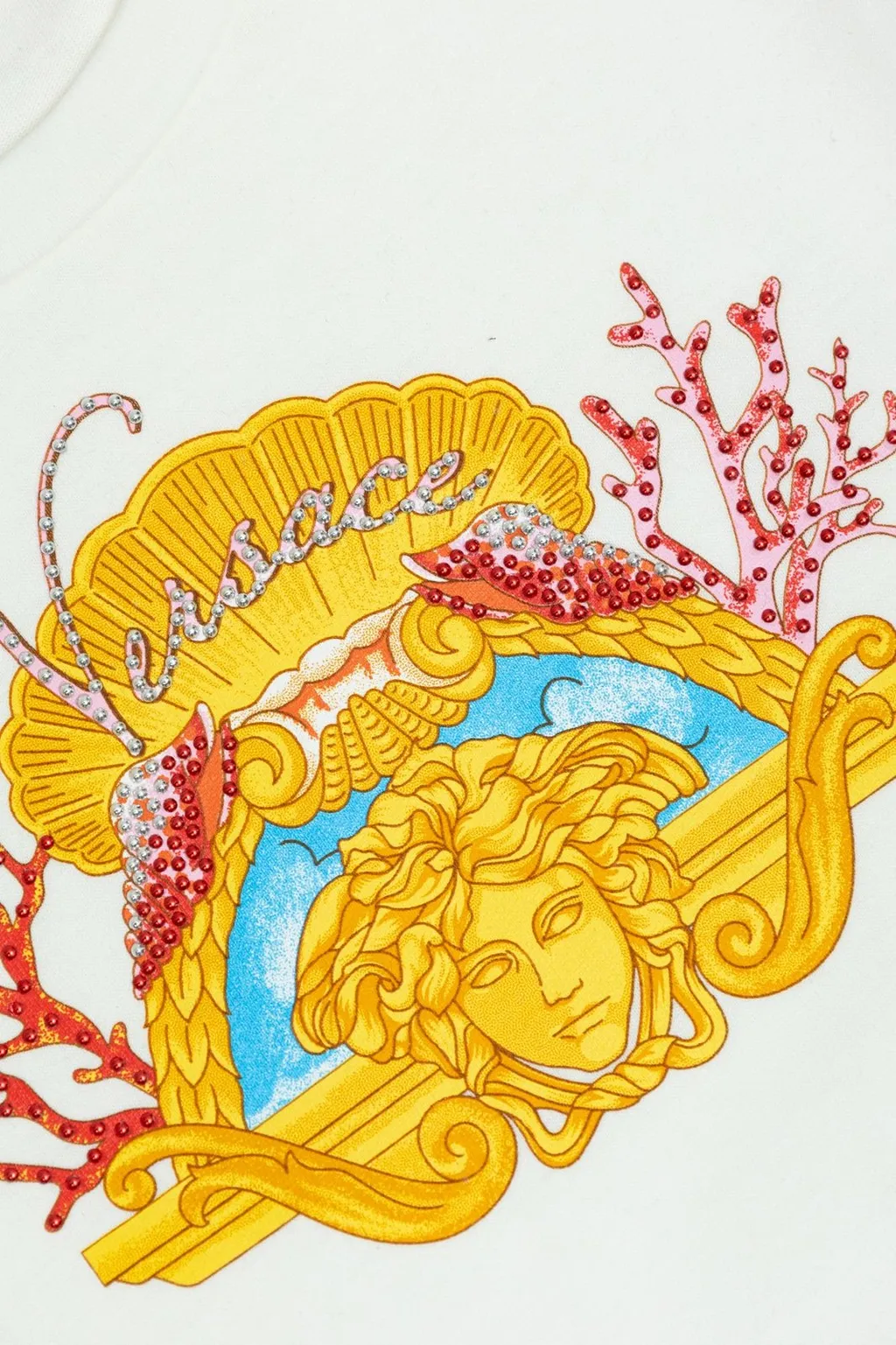 Versace Kids Studded Medusa Coral Kids T-Shirt