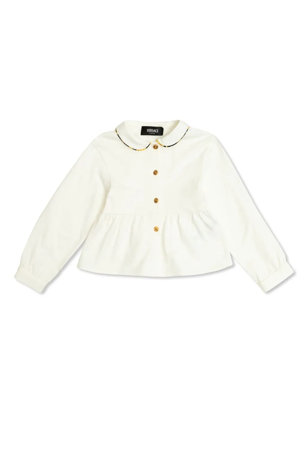 Versace Kids Long Sleeved Collar Ruffled Shirt