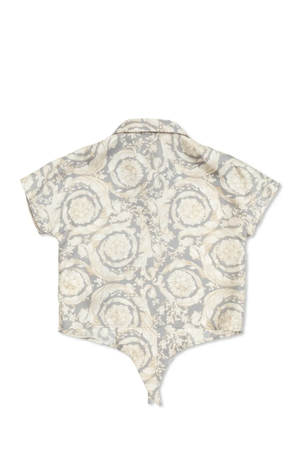 Versace Kids Barocco-Printed Buttoned Cropped Shirt