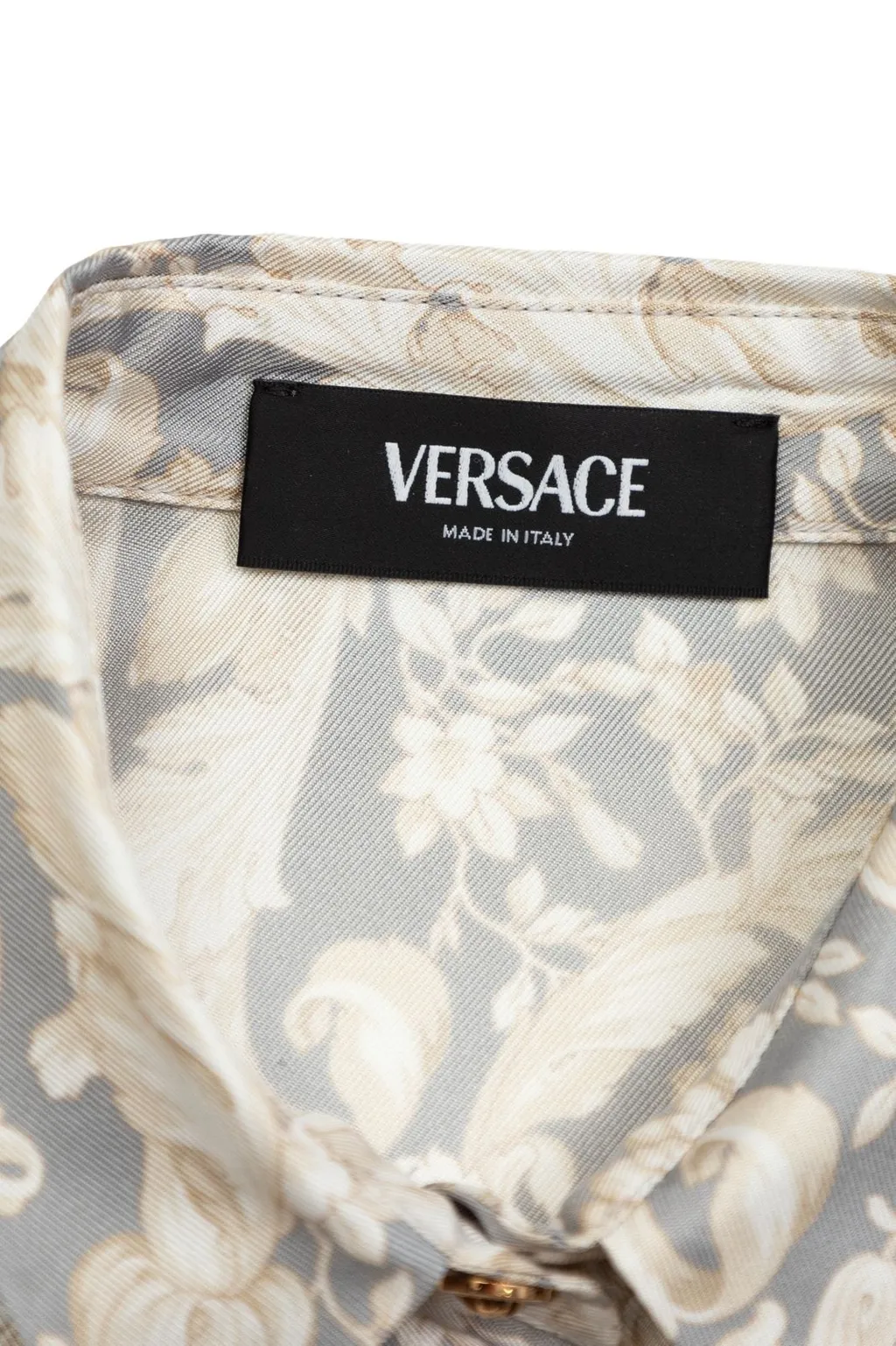 Versace Kids Barocco-Printed Buttoned Cropped Shirt
