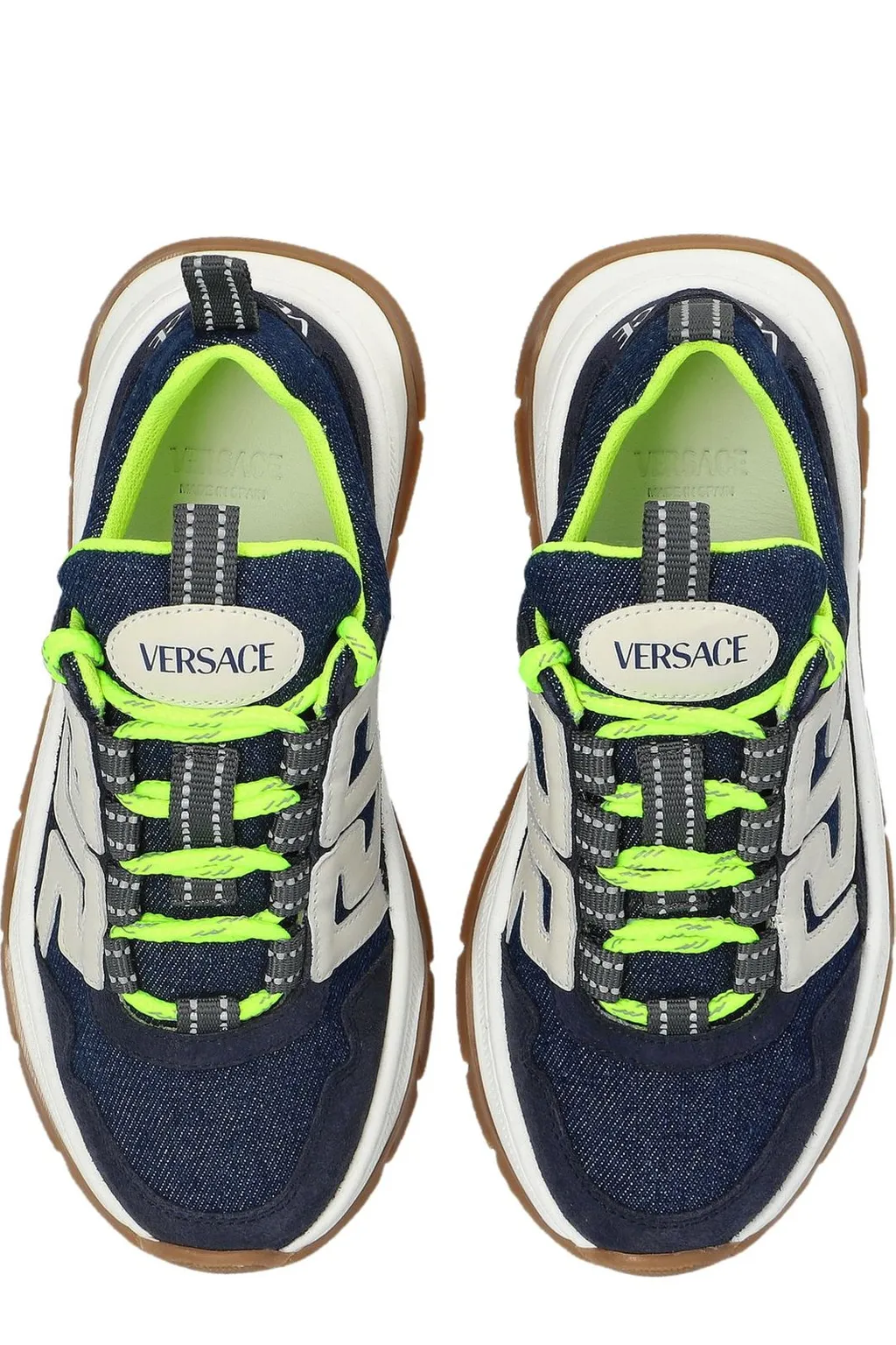 Versace Kids Logo Patch Lace-Up Sports Sneakers