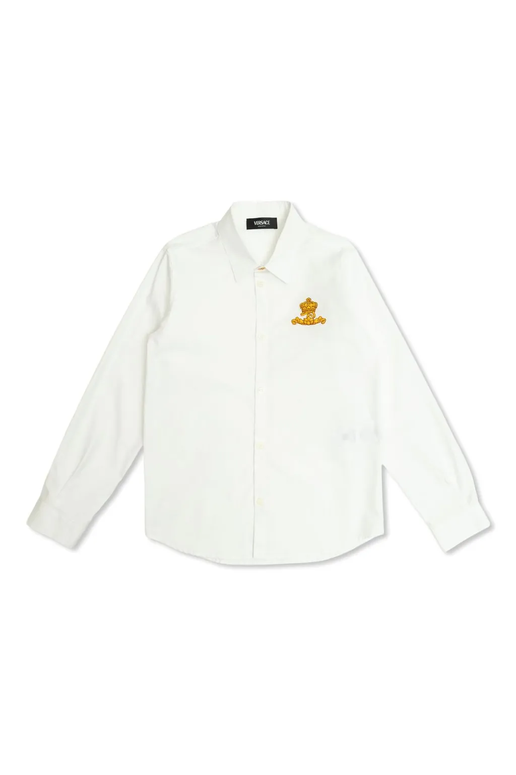 Versace Kids Logo Embroidered Long Sleeved Shirt