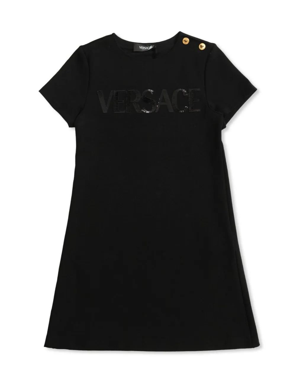 Versace Kids Logo Embellished Crewneck Dress