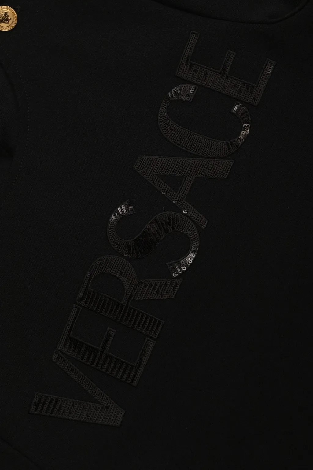 Versace Kids Logo Embellished Crewneck Dress