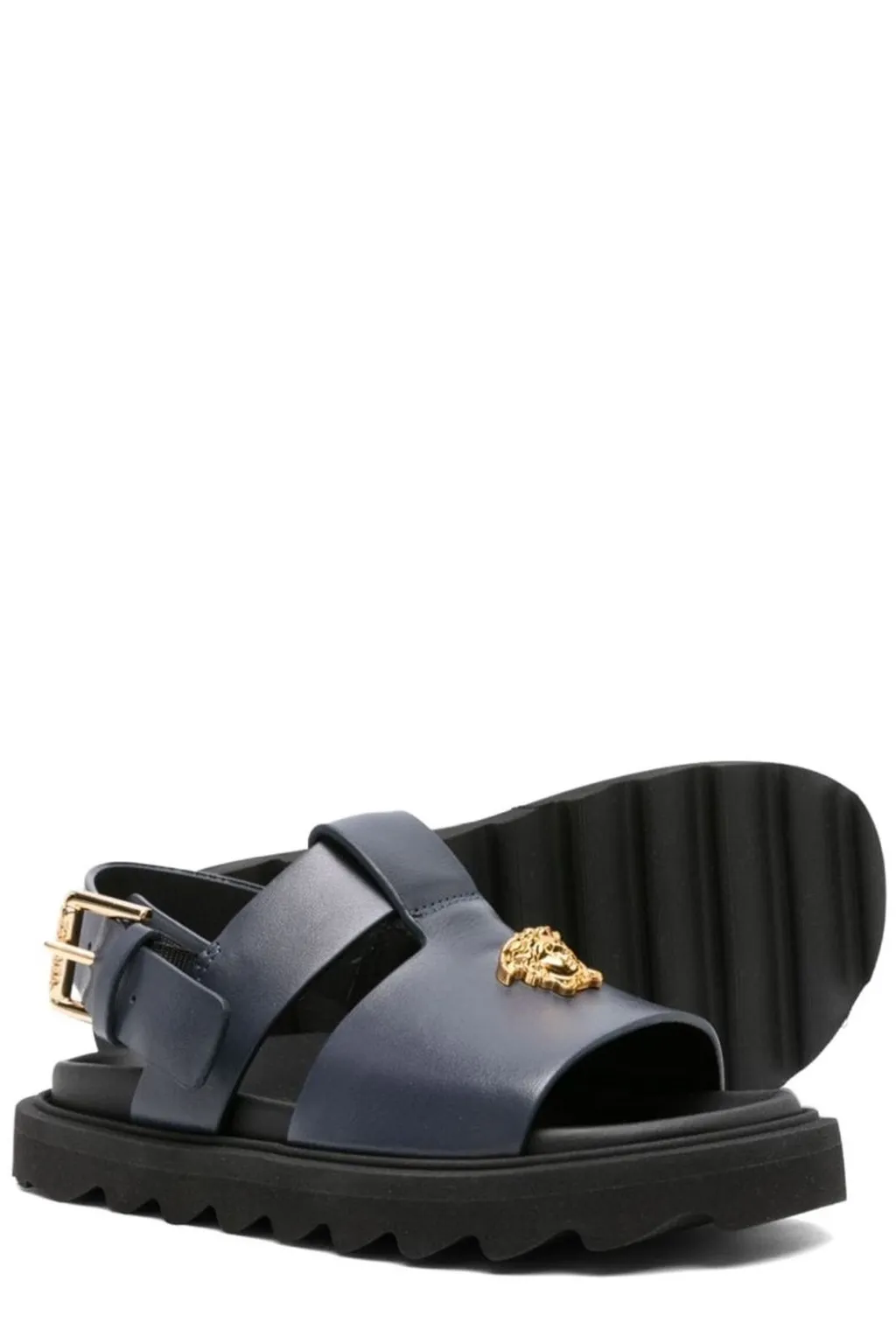 Versace Kids Medusa Plaque Slip-On Sandals