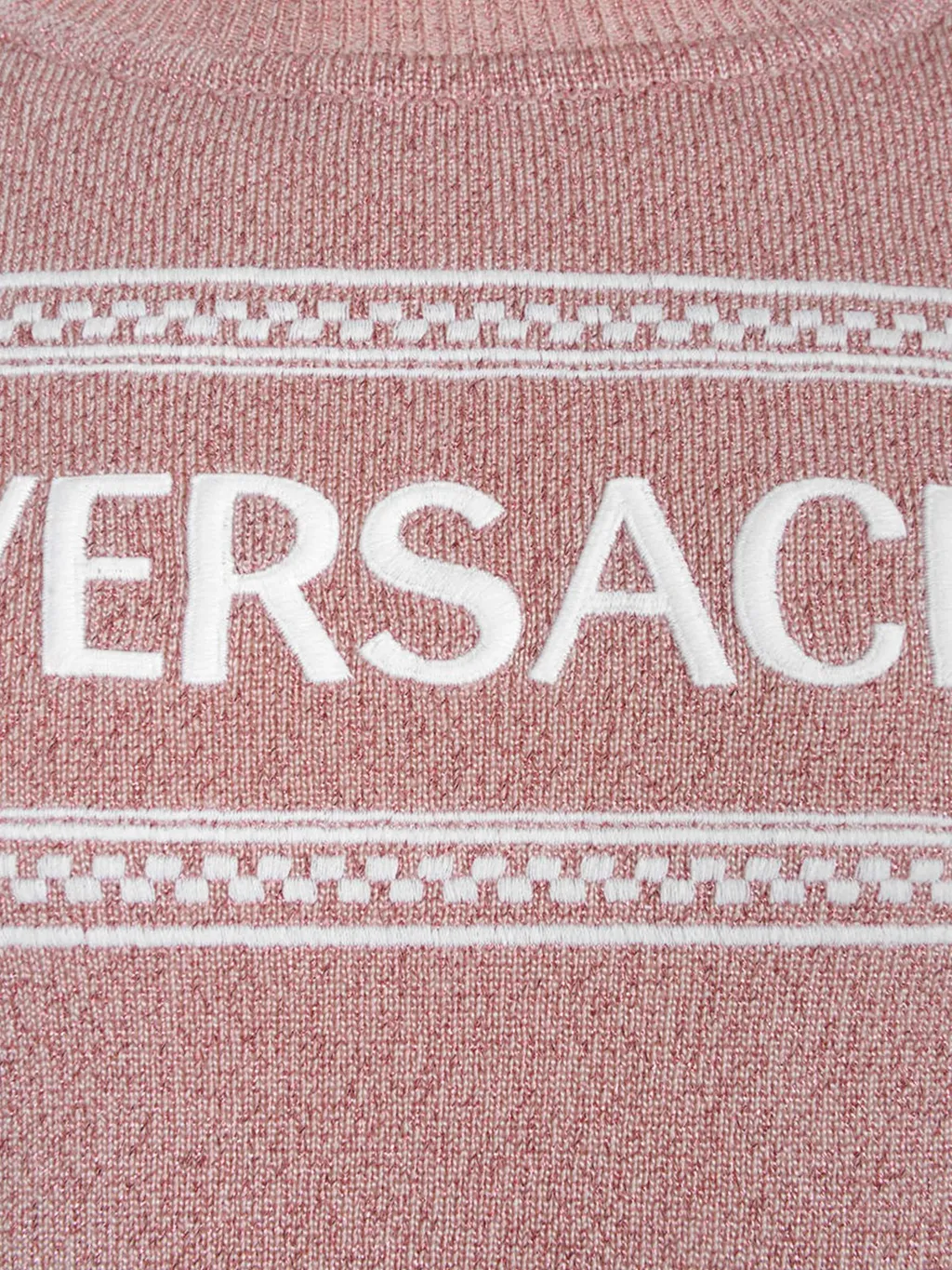 Versace Kids Logo-Embroidered Crewneck Glitter Jumper