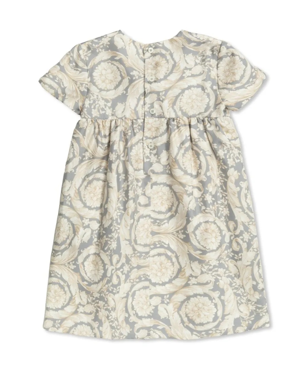 Versace Kids Barocco V-Neck Knot Detailed Dress
