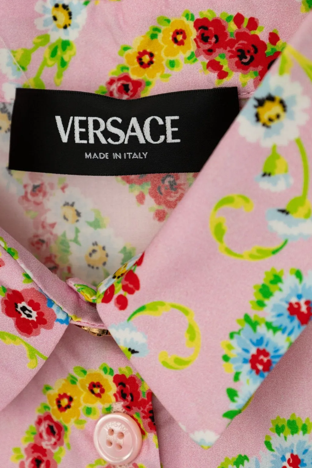 Versace Kids Floral Swirl Kids Shirt Dress