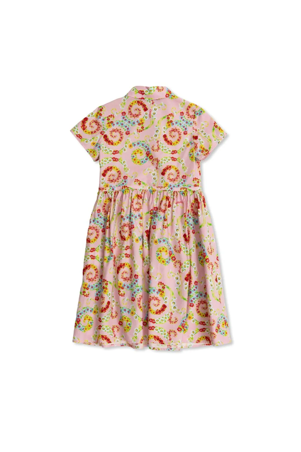 Versace Kids Floral Printed Short-Sleeved Dress