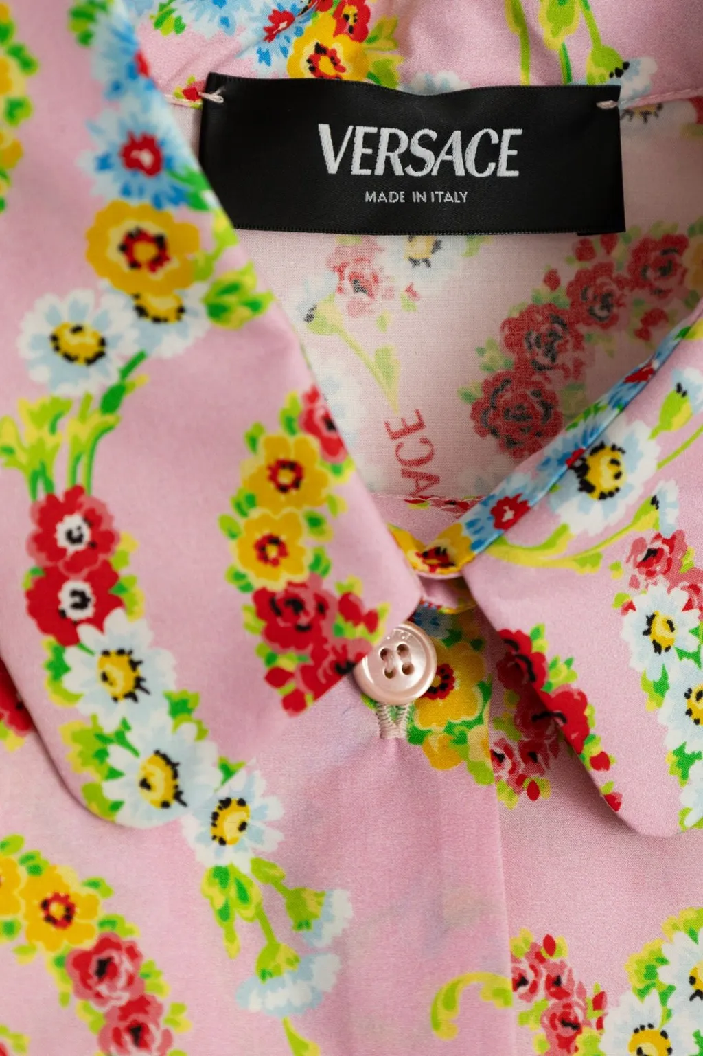 Versace Kids Floral Printed Short-Sleeved Dress