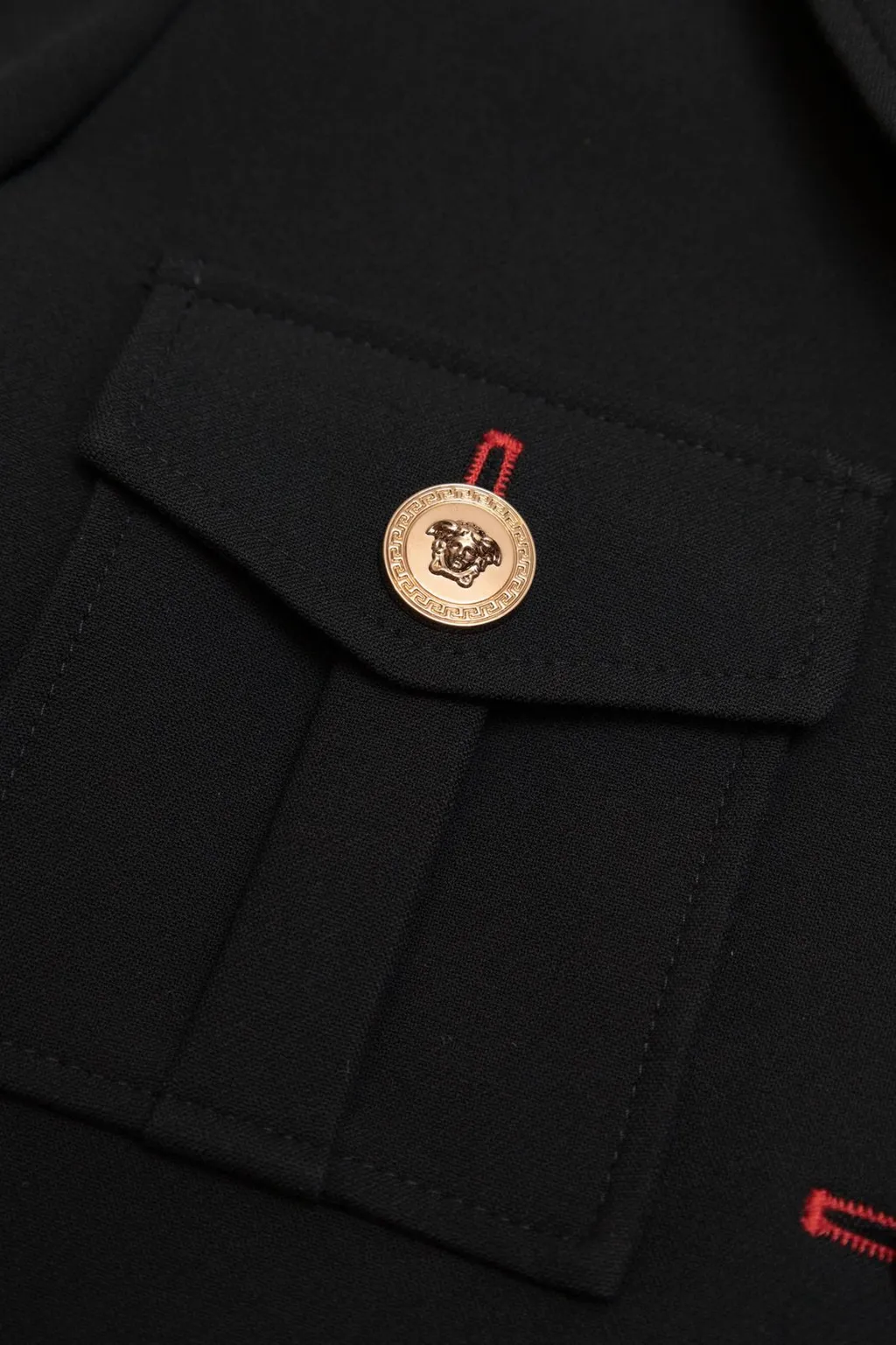 Versace Kids Logo-Engraved Flap Pocket Jacket