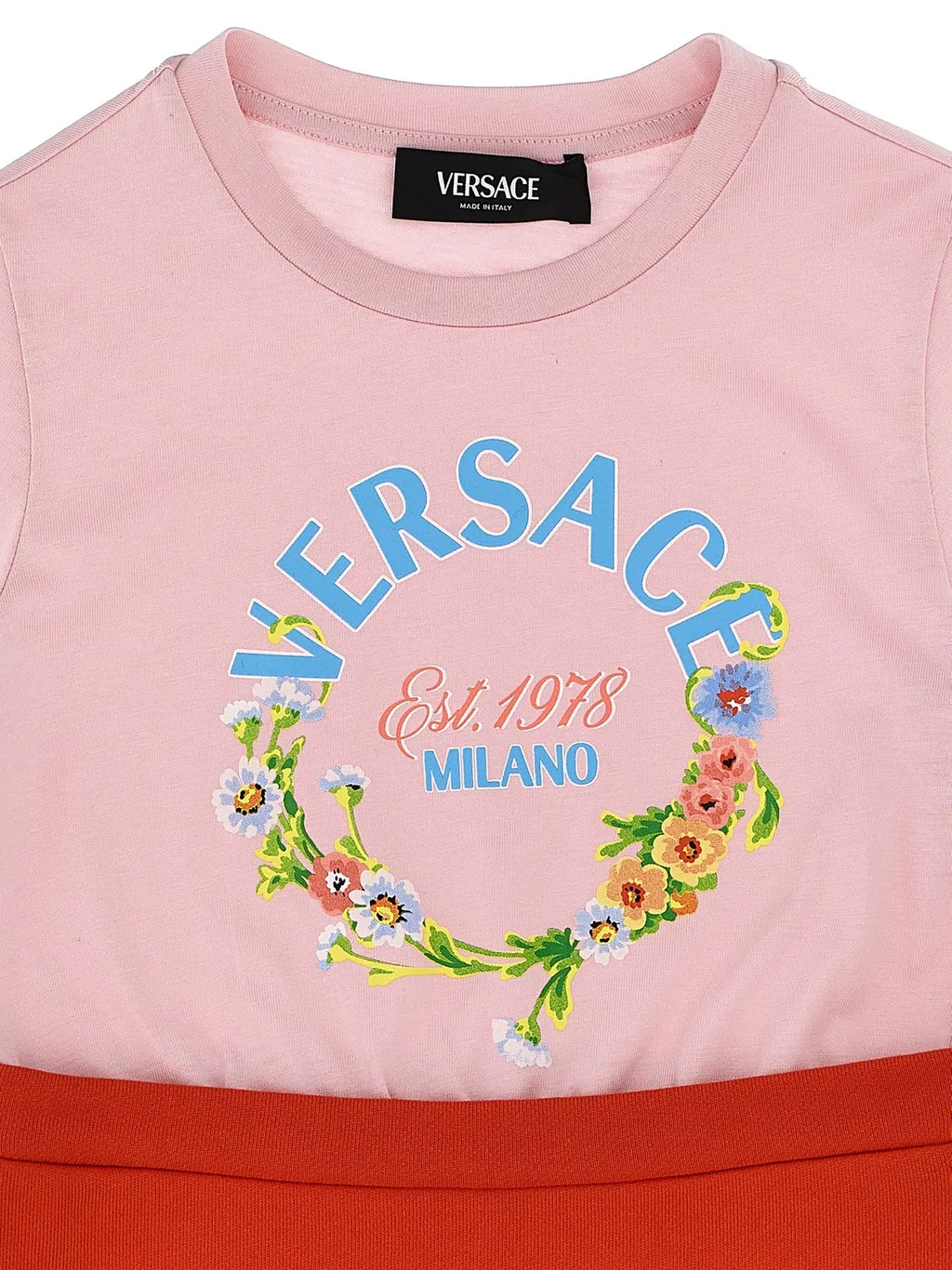 Versace Kids Two-Toned Logo Printed Dress