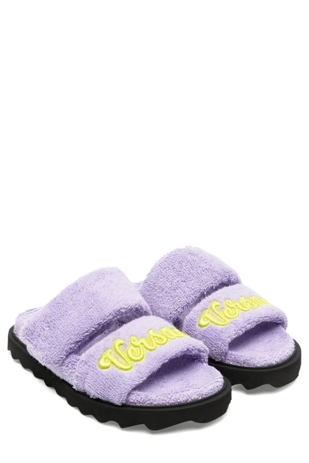 Versace Kids Terry Slide With Embroidery