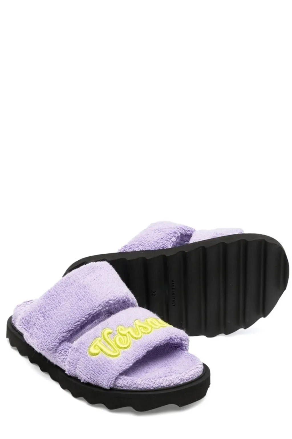 Versace Kids Terry Slide With Embroidery