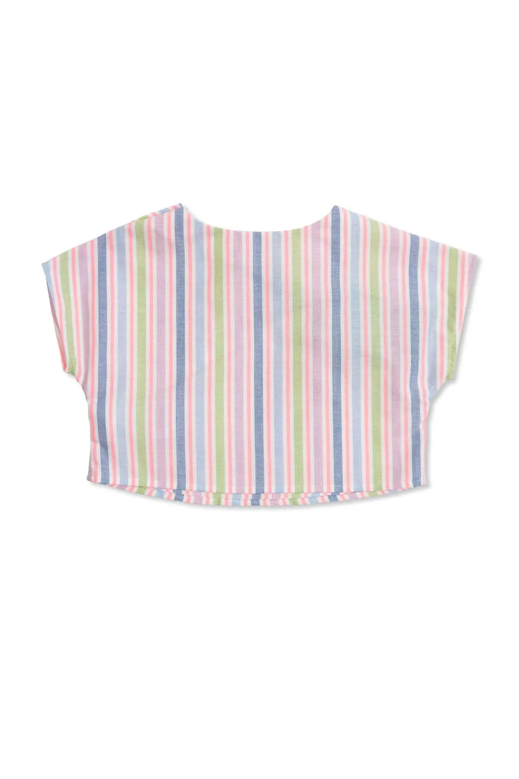 Versace Kids Striped Crewneck Cropped Top