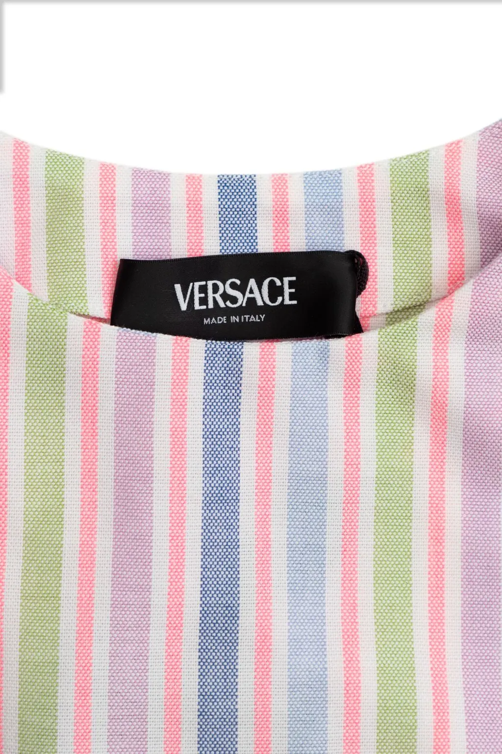 Versace Kids Striped Crewneck Cropped Top