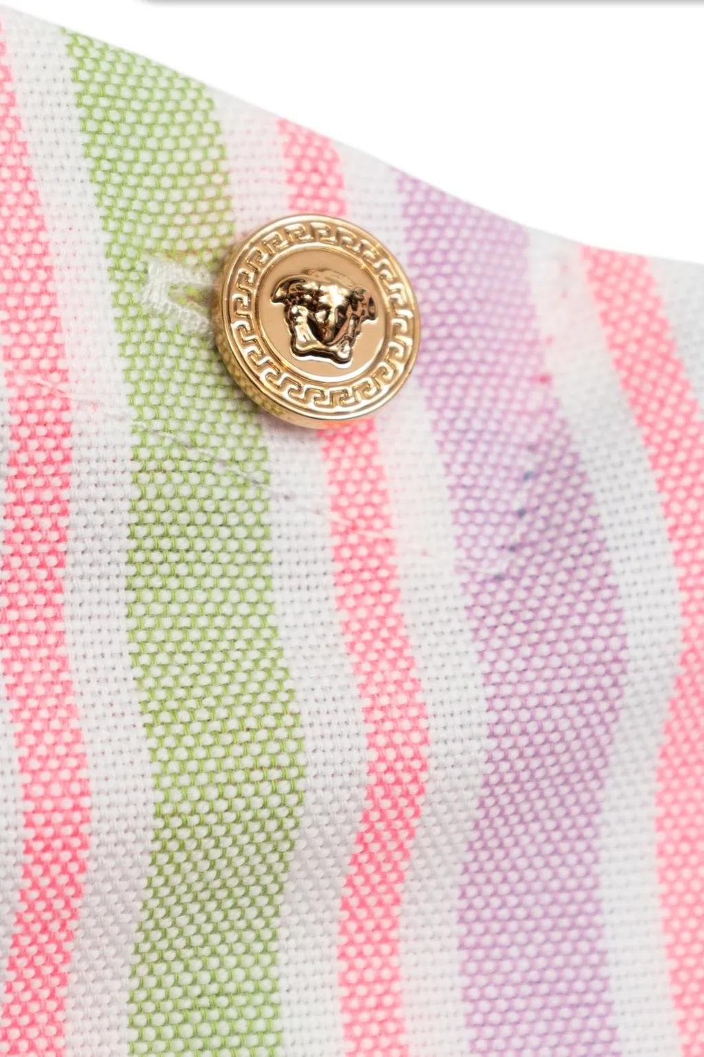 Versace Kids Striped Crewneck Cropped Top
