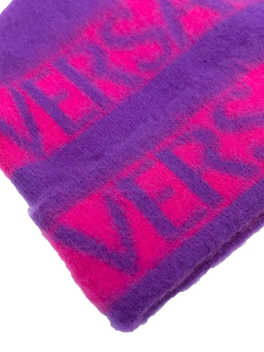 Versace Kids Logo Stripe Beanie Hat