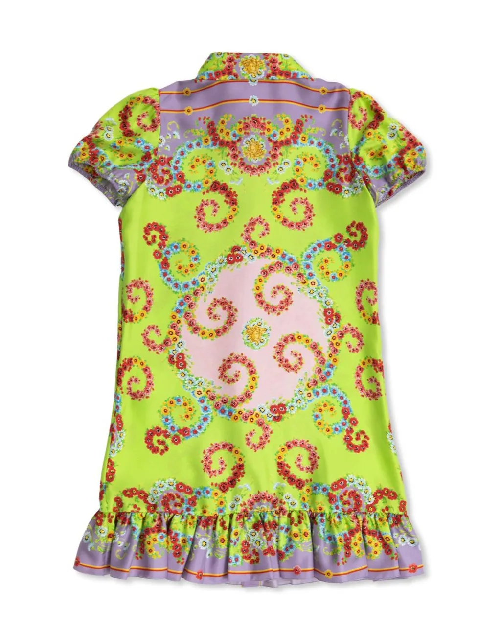 Versace Kids Blossom Ruffled Hem Dress