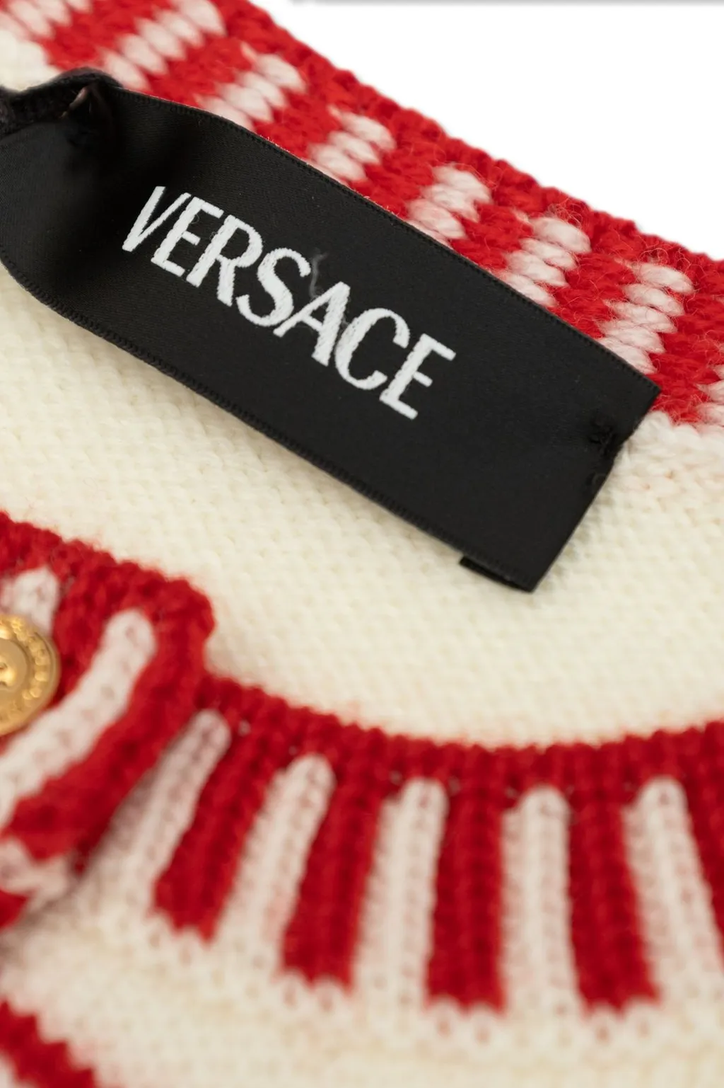 Versace Kids Fair Isle-Jacquard Crewneck Cardigan