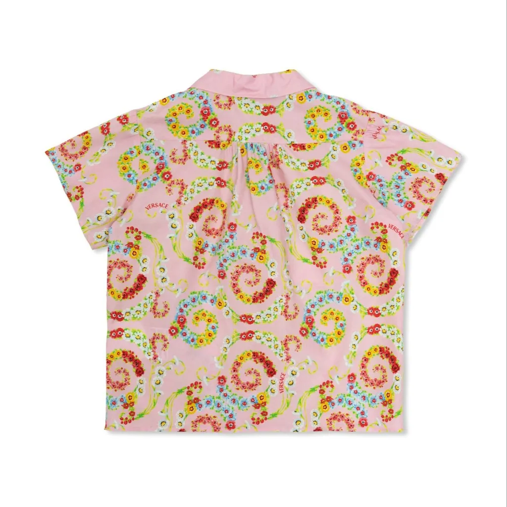 Versace Kids All-Over Patterned Short-Sleeved Shirt