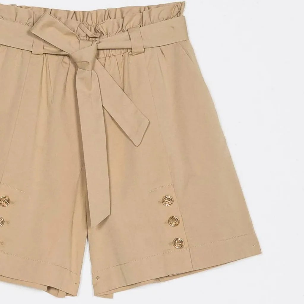 Twinset Belted Button-Detail Shorts