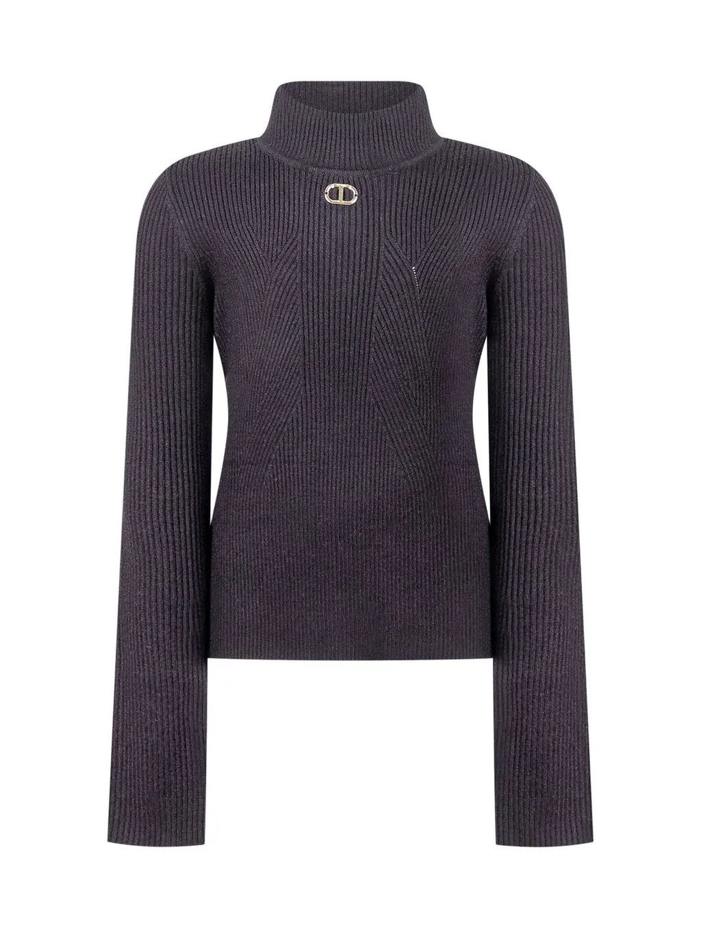 Twinset Kids Oval T Logo Knitted Turtleneck Jumper