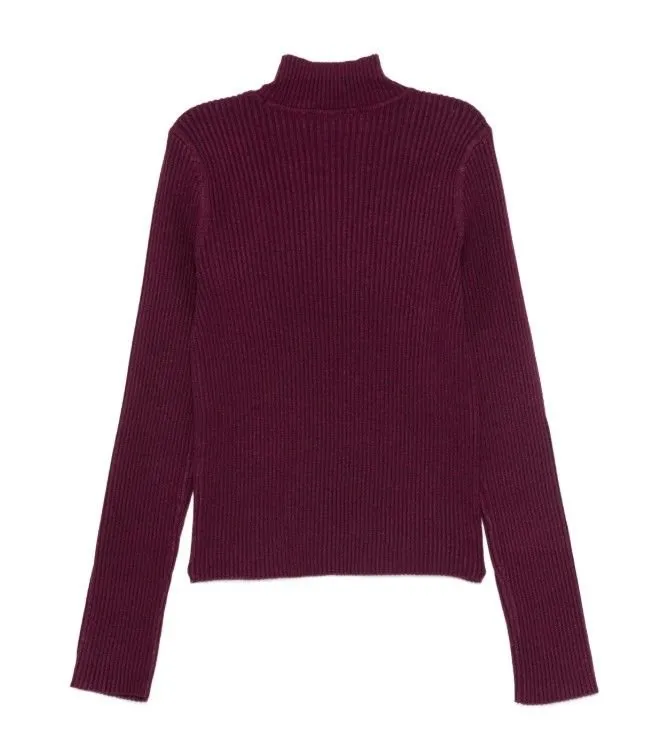 Twinset Kids Ribbed Mock-Neck Knitted Sweater