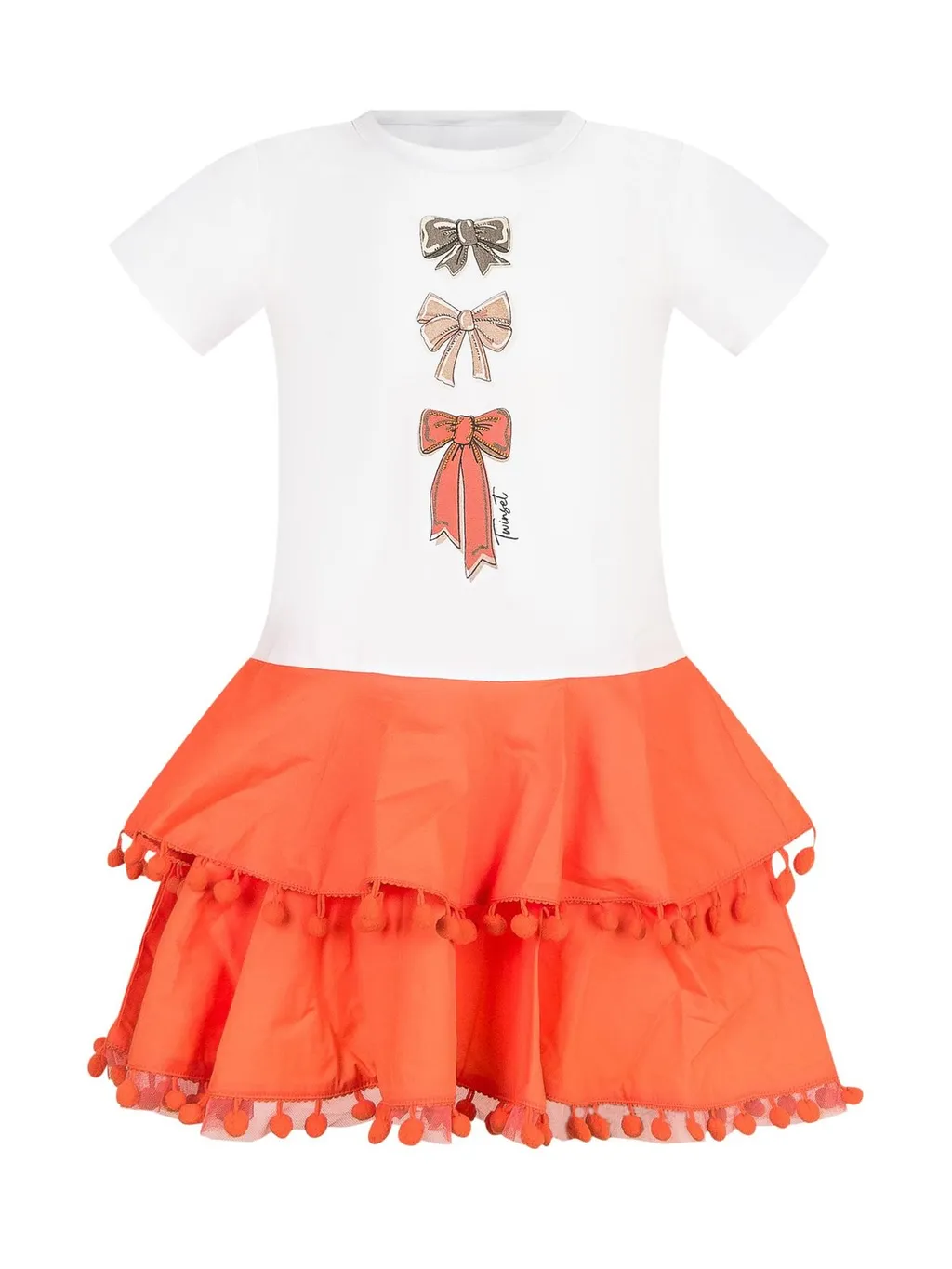 Twinset Kids Bow Pom-Pom Dress