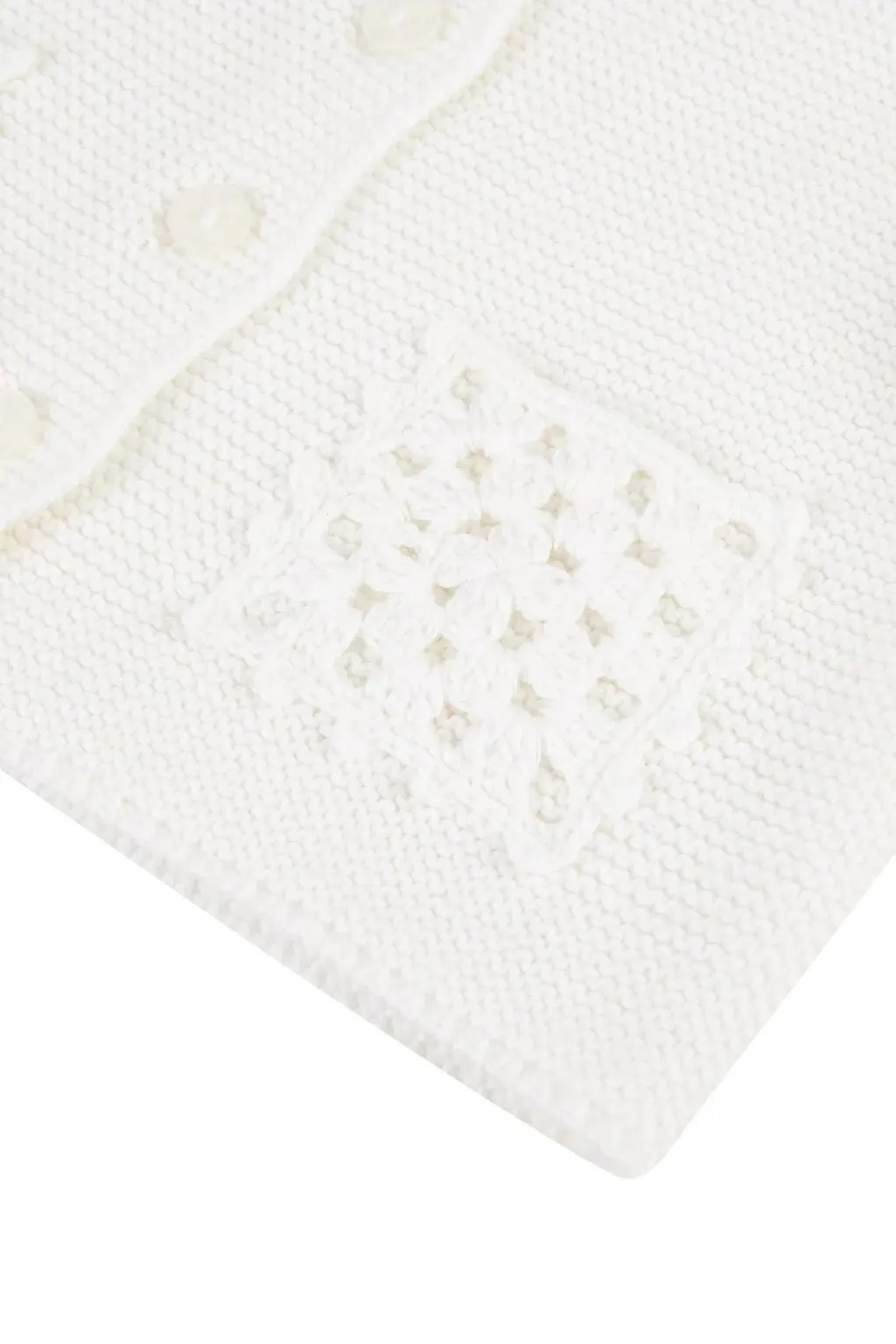 Tartine Et Chocolat Crochet Pocket Buttoned Cardigan