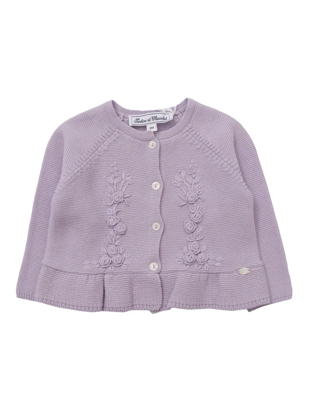 Tartine Et Chocolat Floral-Embroidered Cardigan