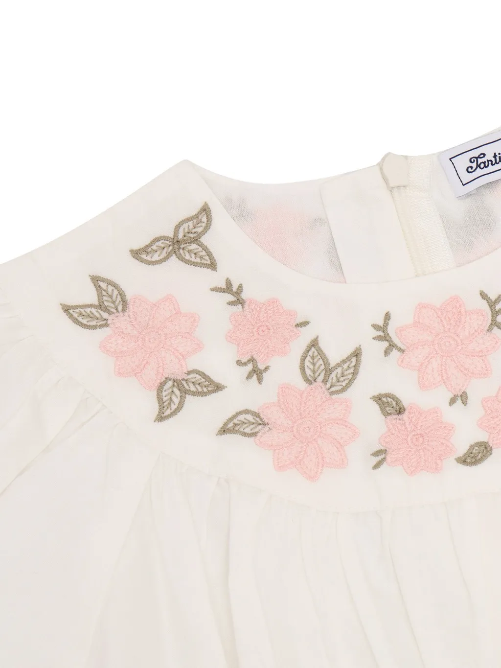 Tartine Et Chocolat Floral-Embroidered Short-Sleeved Top