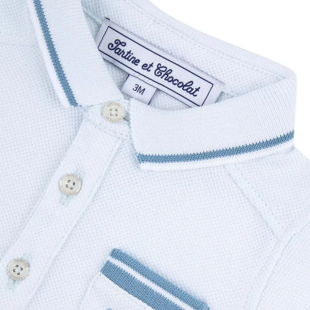Tartine Et Chocolat Logo-Embroidered Striped Polo Shirt