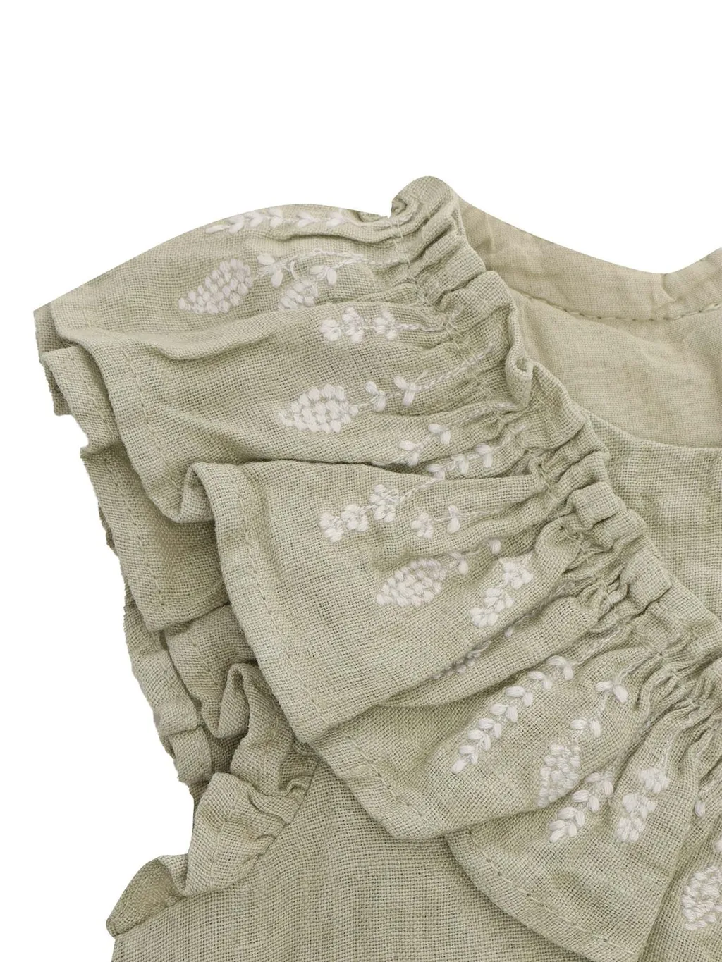 Tartine Et Chocolat Floral-Embroidered Ruffled Jumpsuit