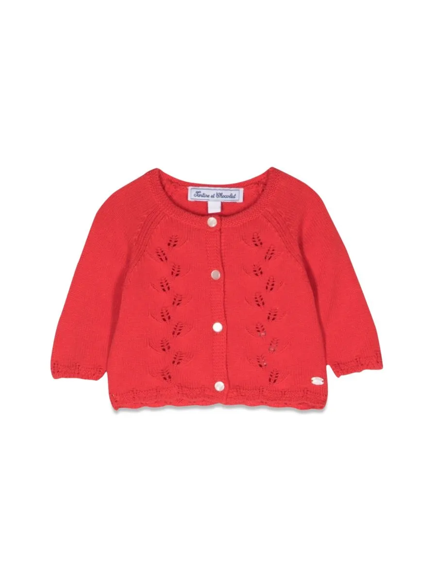 Tartine Et Chocolat Perforated Detailed Buttoned Cardigan