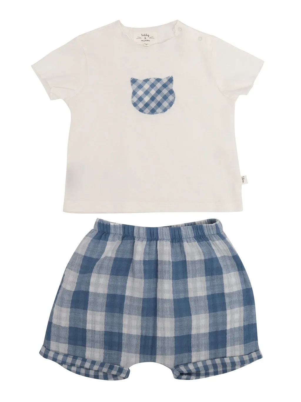 Teddy & Minou Checked Crewneckk Shorts Set