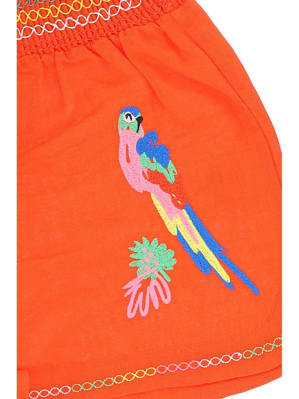 Stella Mccartney Kids Parrots Embroidered Elasticated Waistband Shorts