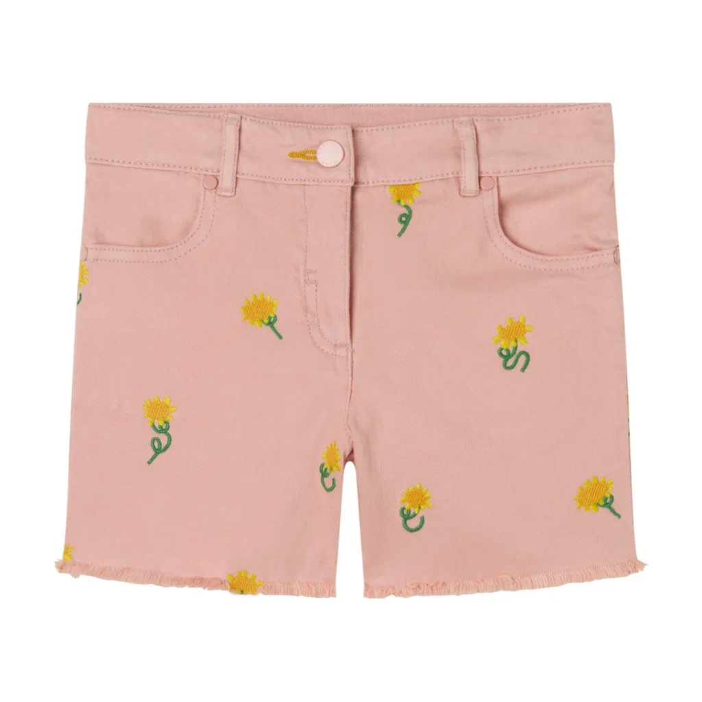 Stella Mccartney Kids Sunflower Print Denim Shorts