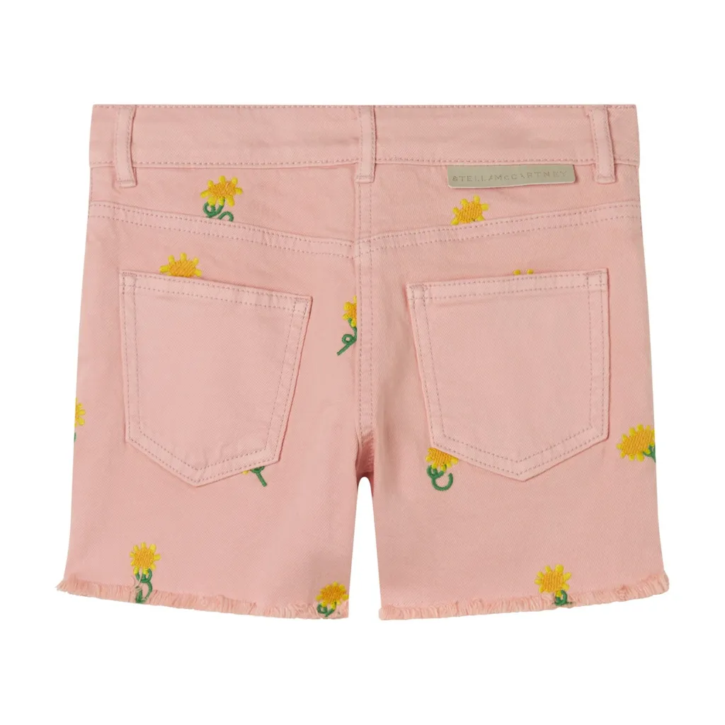 Stella Mccartney Kids Sunflower Print Denim Shorts