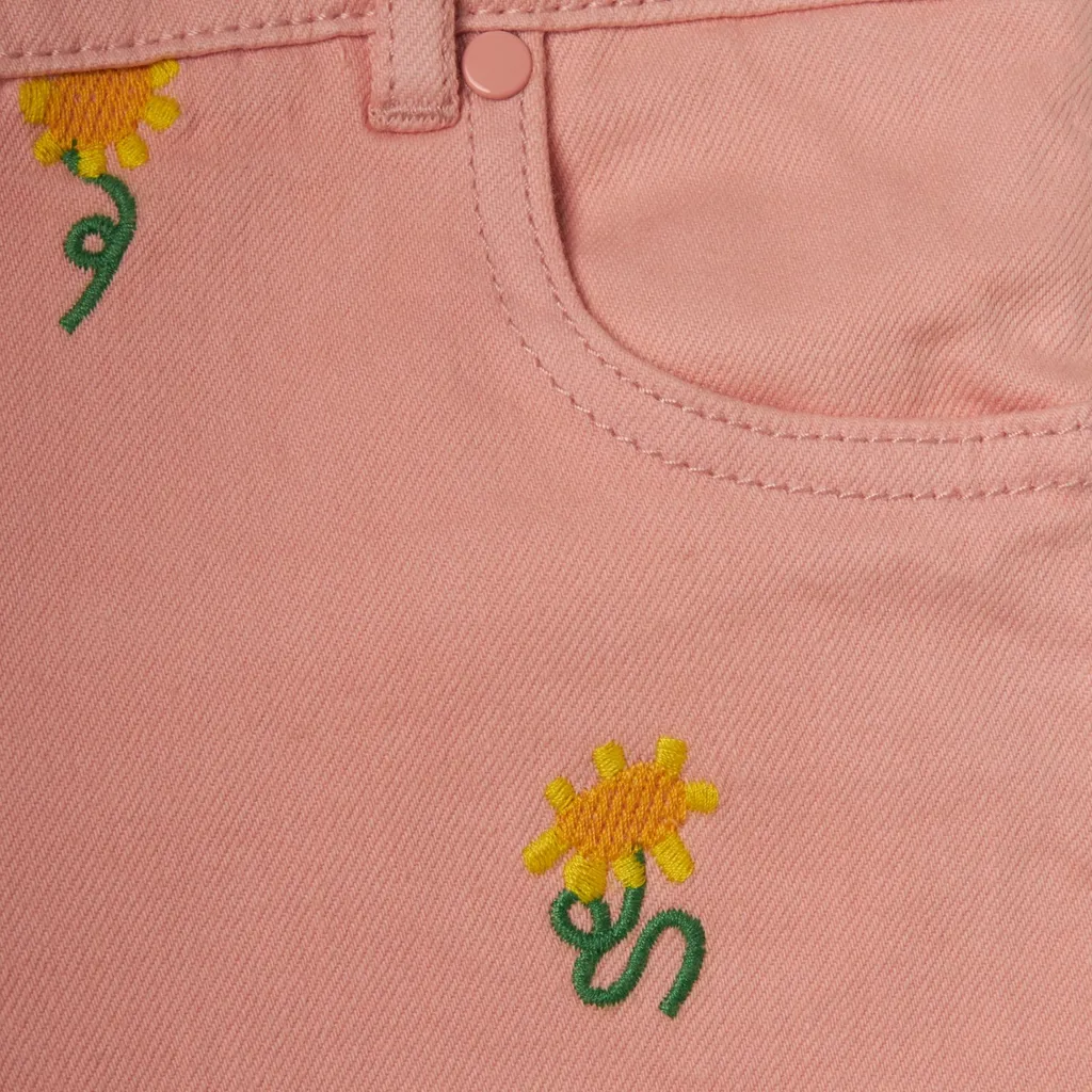 Stella Mccartney Kids Sunflower Print Denim Shorts