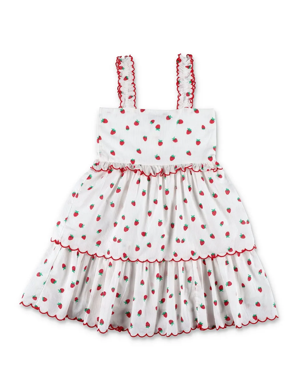 Stella Mccartney Kids Strawberry Printed Layered Ddress