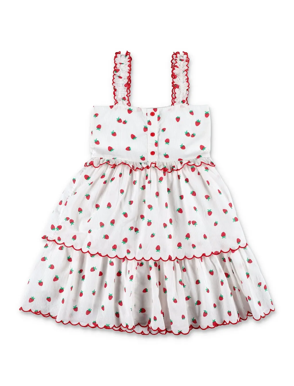 Stella Mccartney Kids Strawberry Printed Layered Ddress