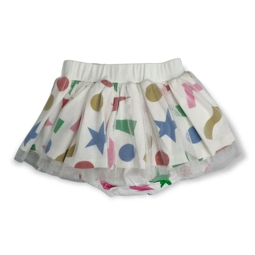 Stella Mccartney Kids Graphic-Printed Tulle Panelled Skirt