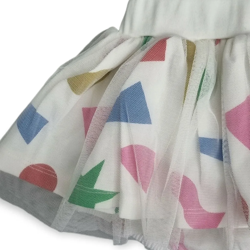 Stella Mccartney Kids Graphic-Printed Tulle Panelled Skirt