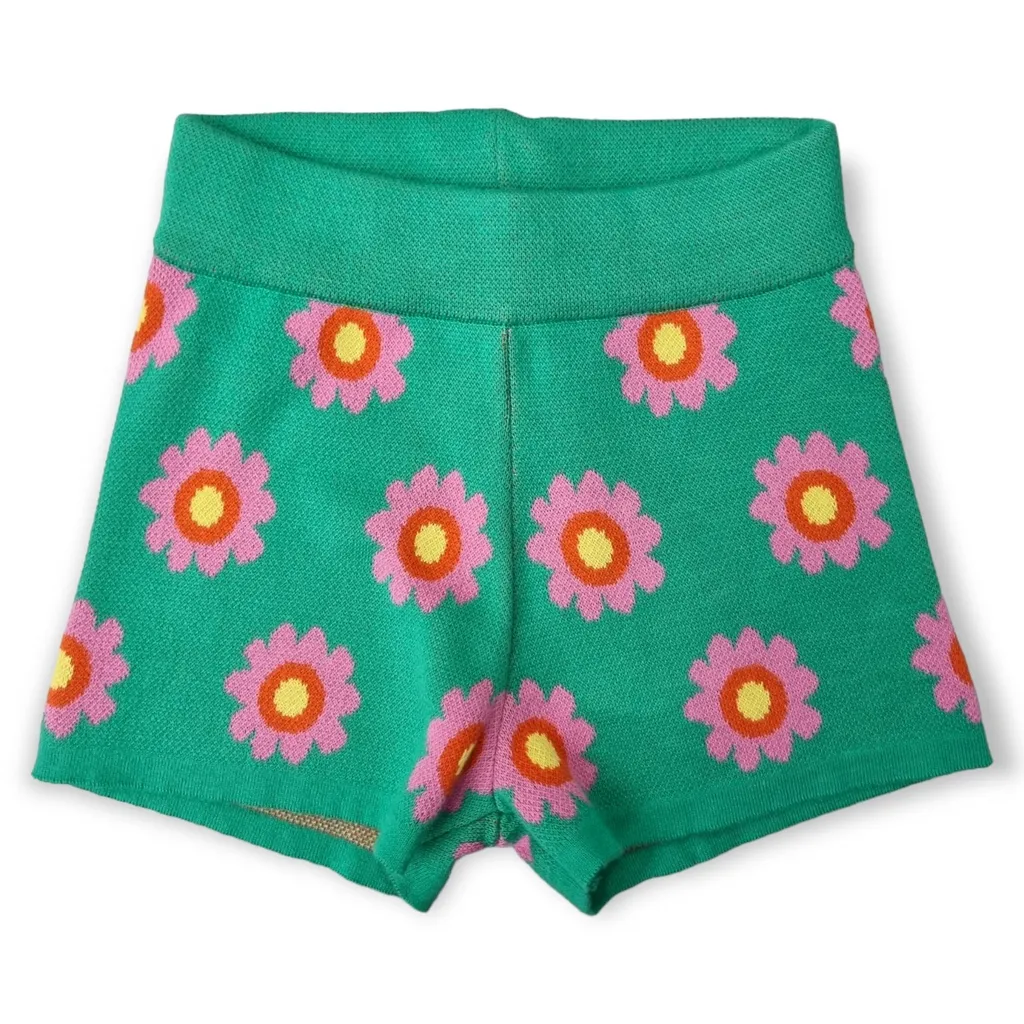 Stella Mccartney Kids Floral-Printed Elasticated Waistband Knitted Shorts