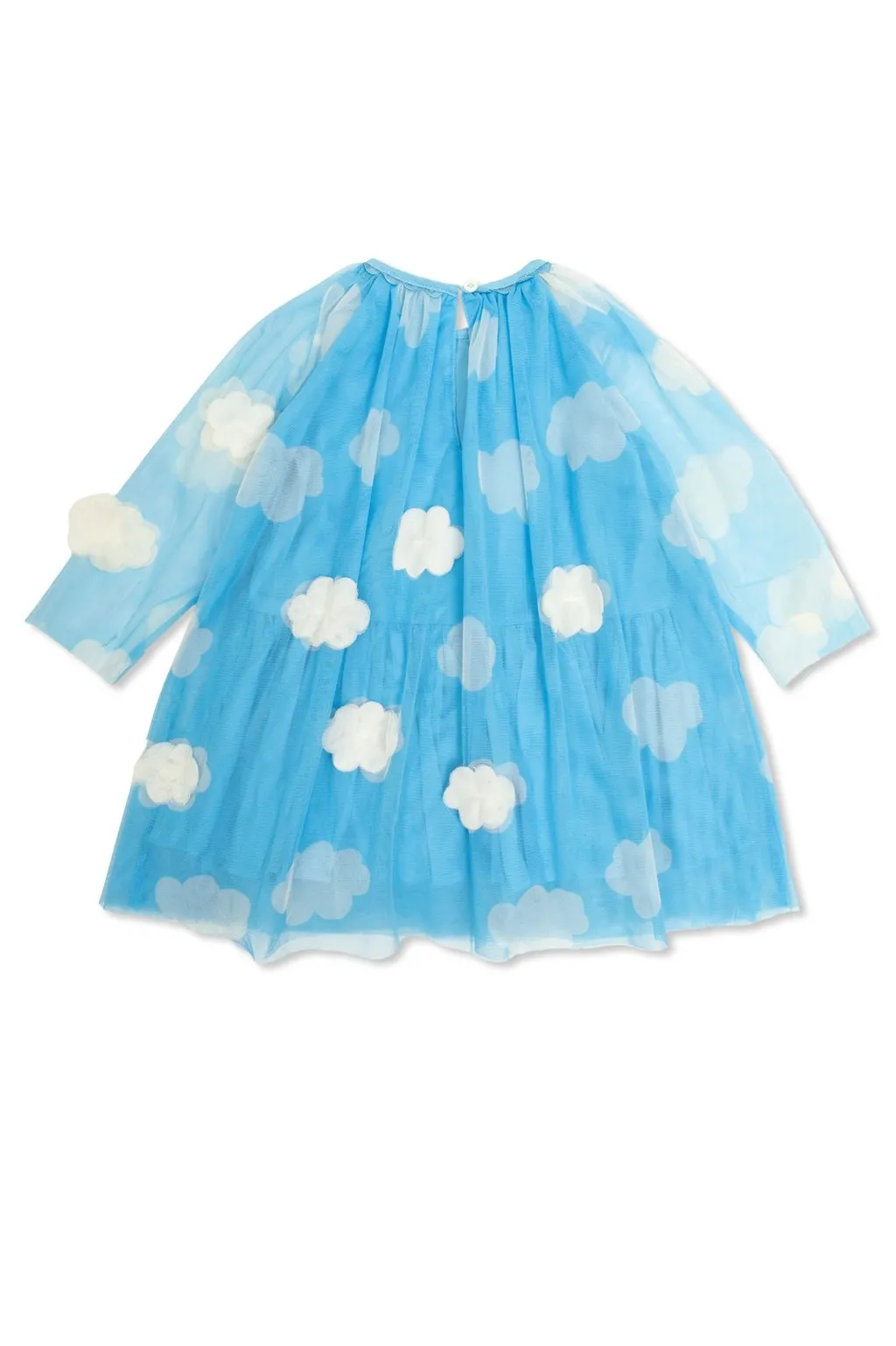 Stella Mccartney Kids Clouds Printed Crewneck Tulle Dress